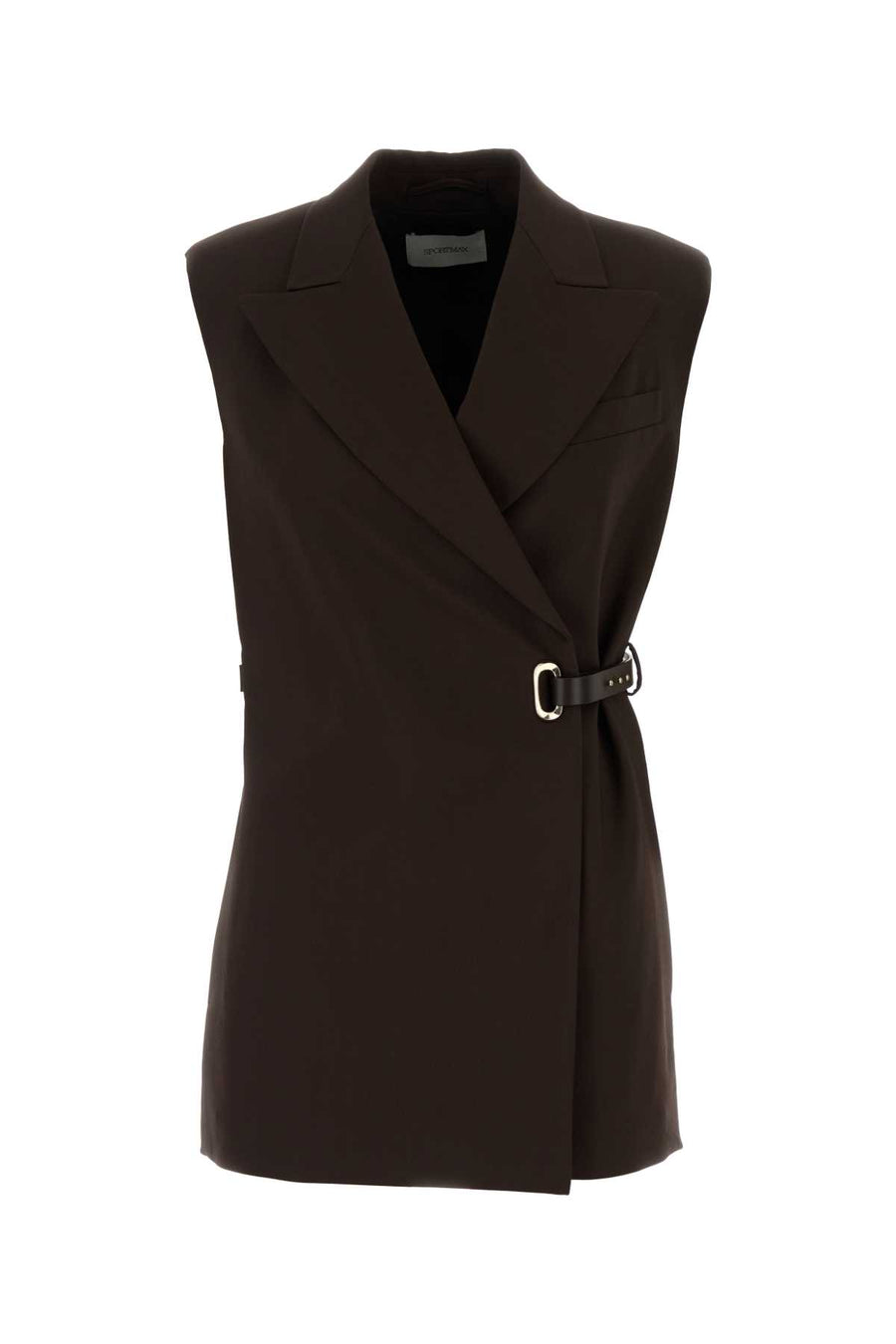 Brown Stretch Viscose Gettone Vest Cioccolato Giacche E Gilet