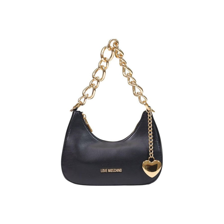 Love Moschino 90% vinyl shoulder bag in black