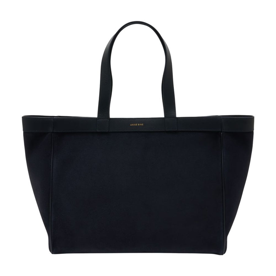 Anine Bing calfskin tote bag in navy