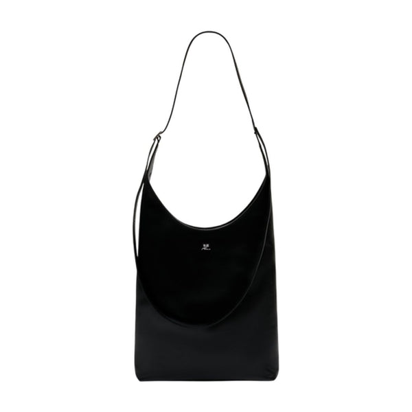Courreges Calfskin shoulder bag in black