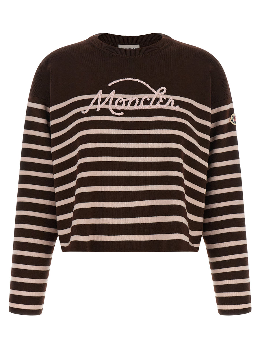 Moncler 100% Virgin Wool sweater in brown
