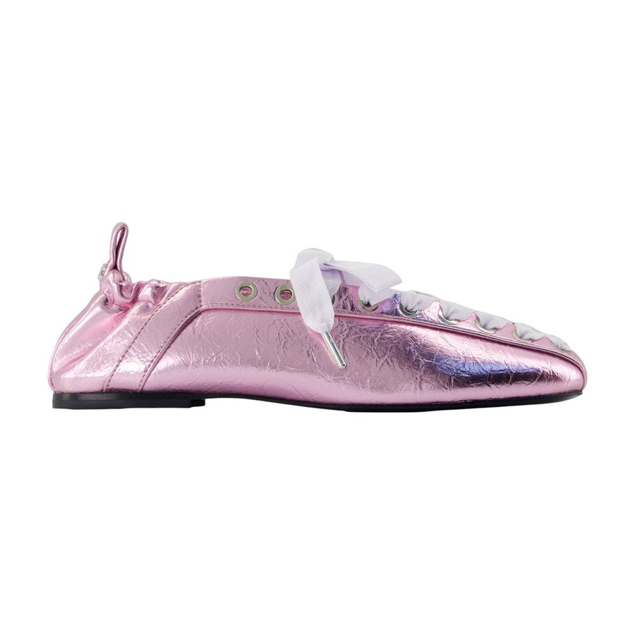 Ganni Synthetic ballerina flat in pink