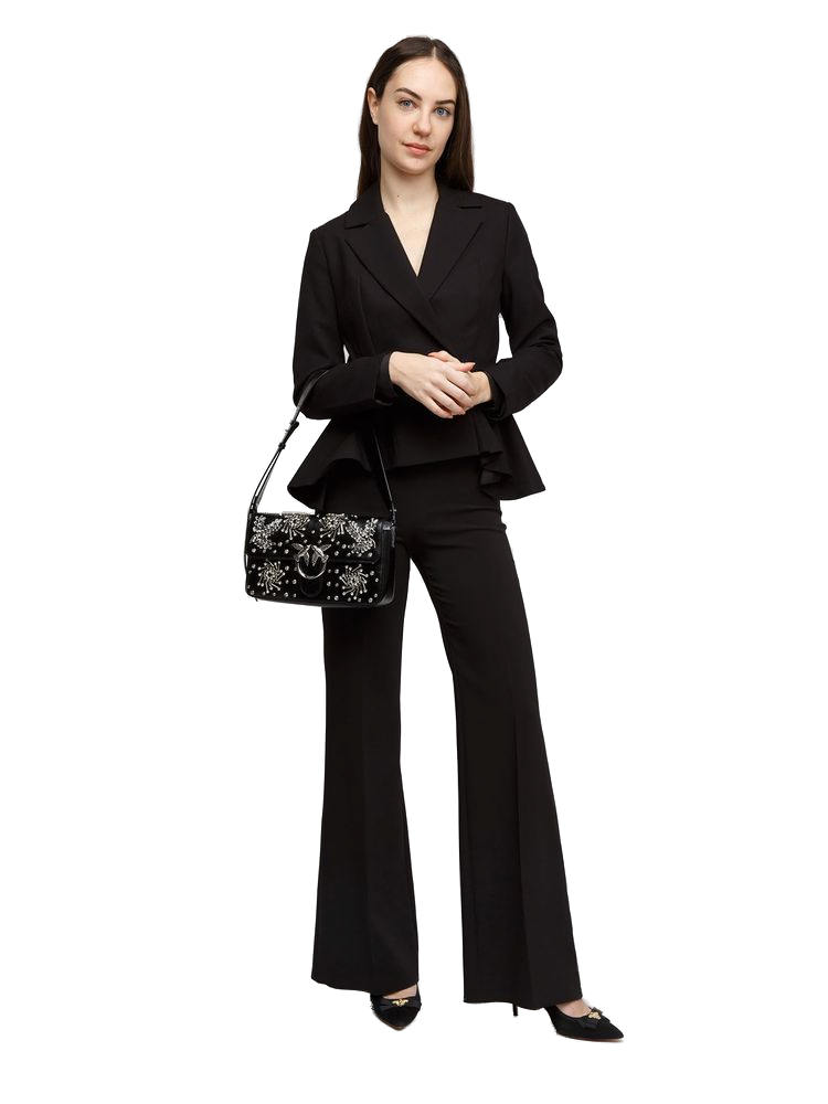 Pinko 100% Lamb Leather shoulder bag in black