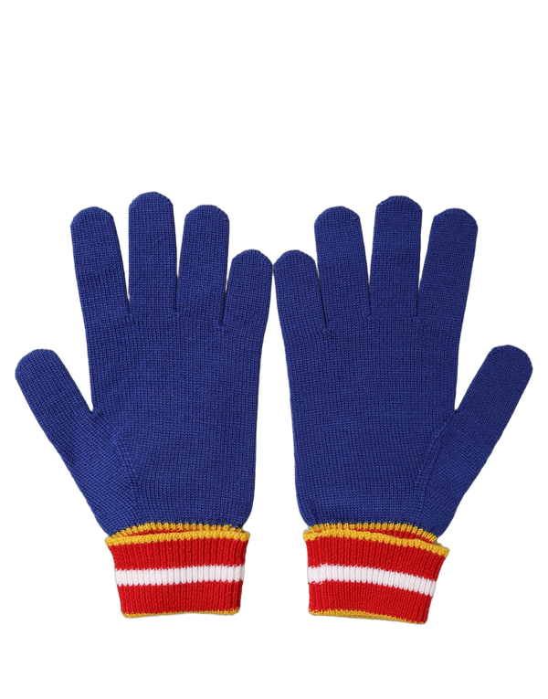 Dolce & Gabbana 100% Virgin Wool gloves in blue