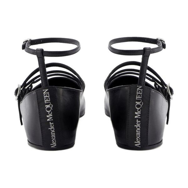 Alexander McQueen Calfskin flat in black