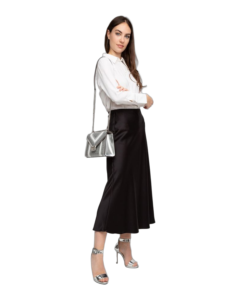 Michael Kors Coated canvas with metallic accents crossbody bag in silver