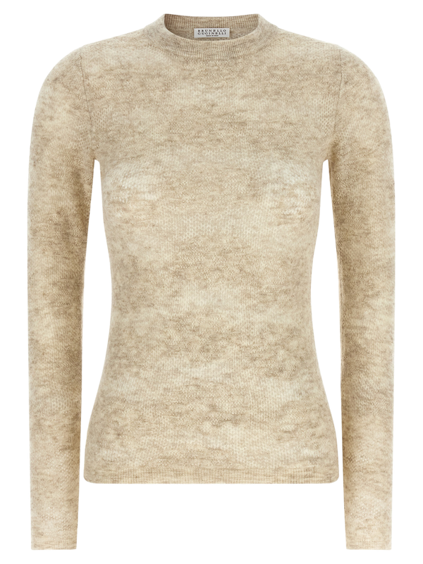Brunello Cucinelli Silk and alpaca blend sweater in beige
