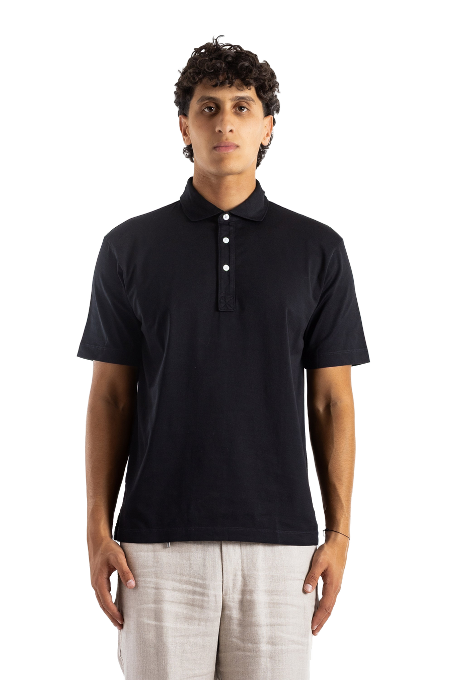 Handvaerk Pima cotton polo shirt in black