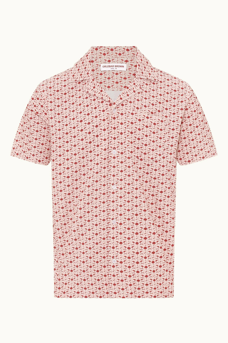 Orlebar Brown 97% Cotton shirt in red