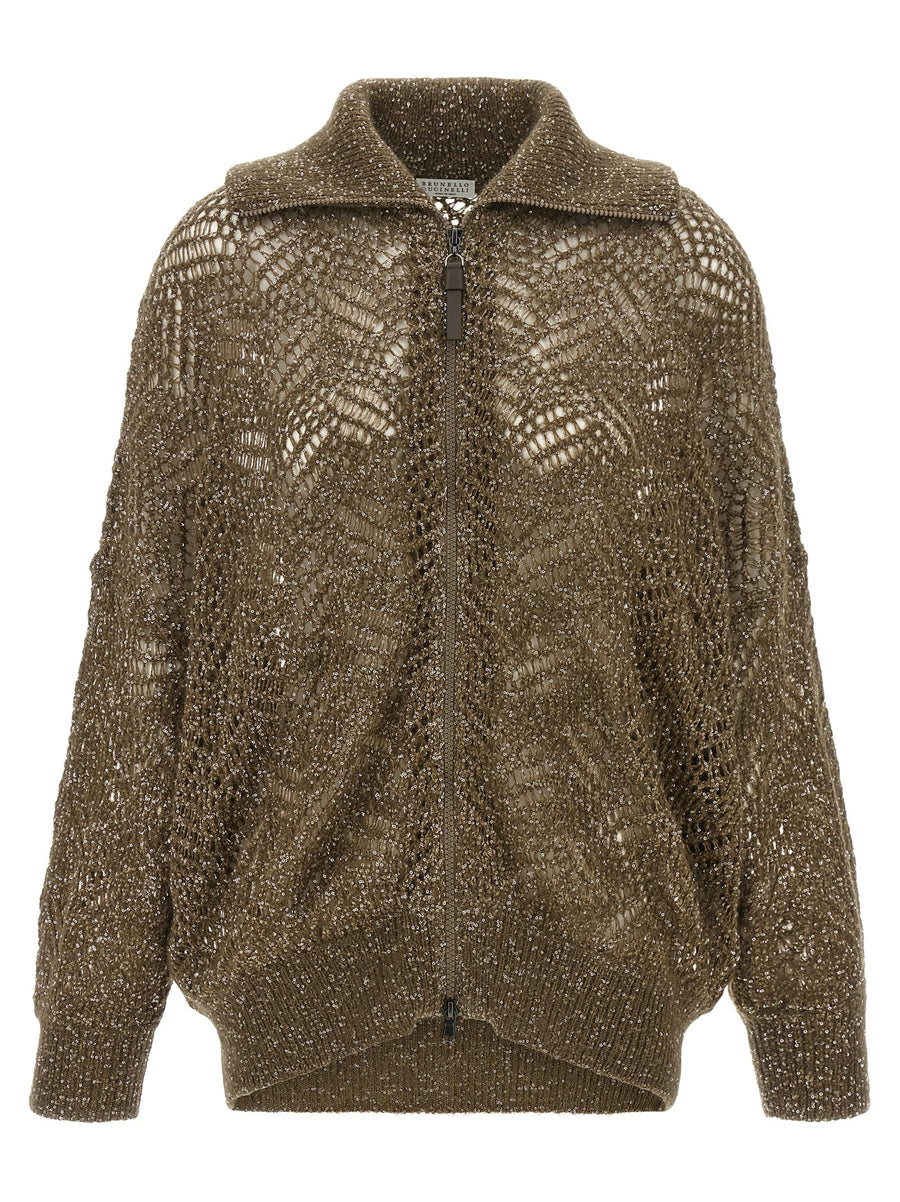 Brown Polyamide Cardigan Clothing