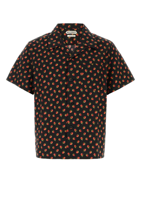 Printed Poplin Shirt Blackred Exterior: Cotton Camicie
