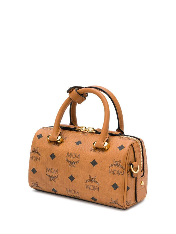 MCM Textile top handle bag in brown