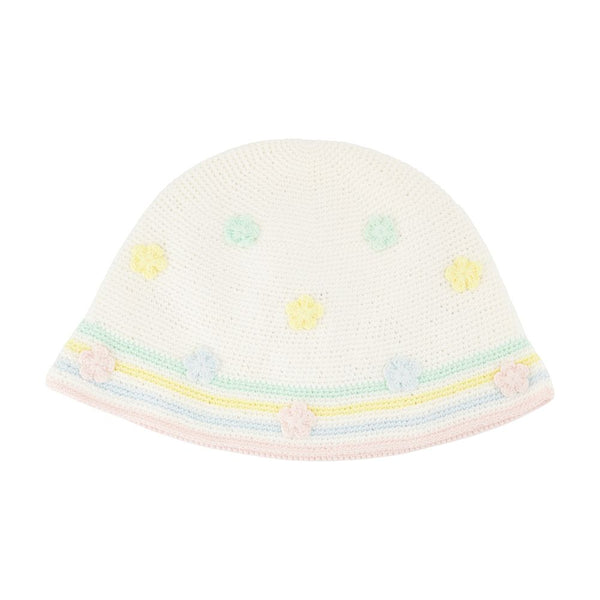 Casablanca A-AW25-HAT-095-01 Cotton bucket hat in white