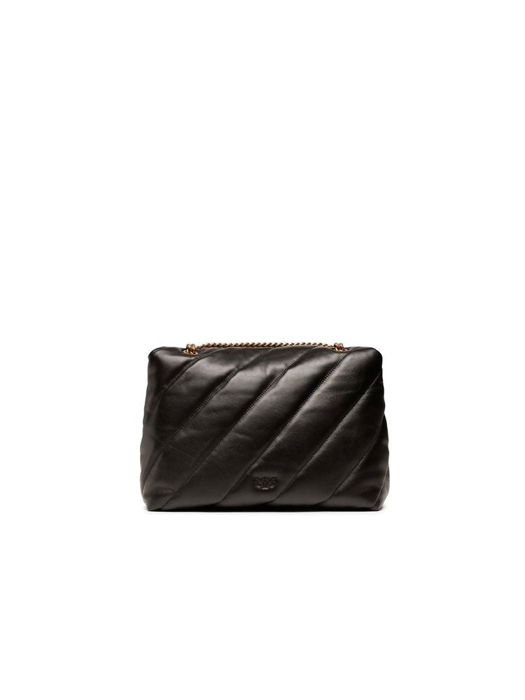 Pinko 100% Lamb Leather crossbody bag in black