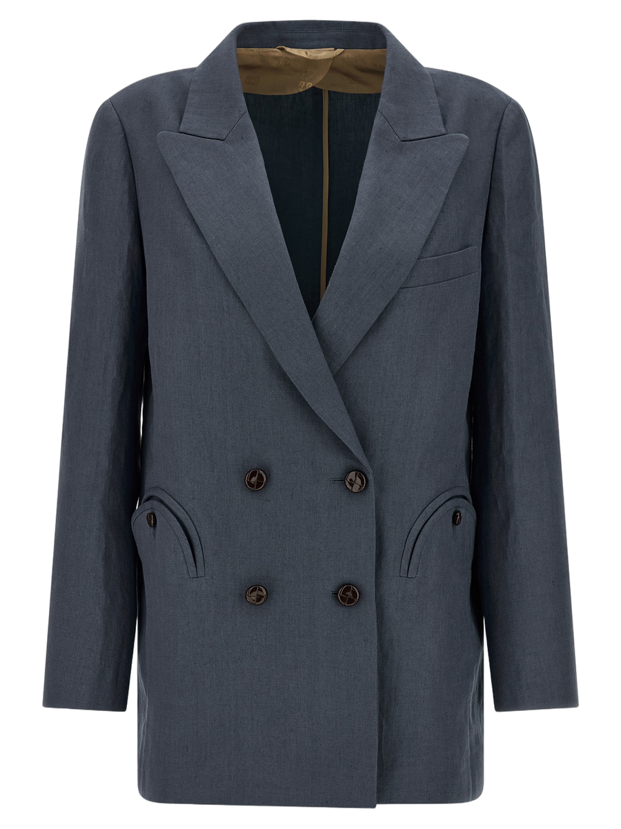 Blazé Milano 100% Linen blazer in blue