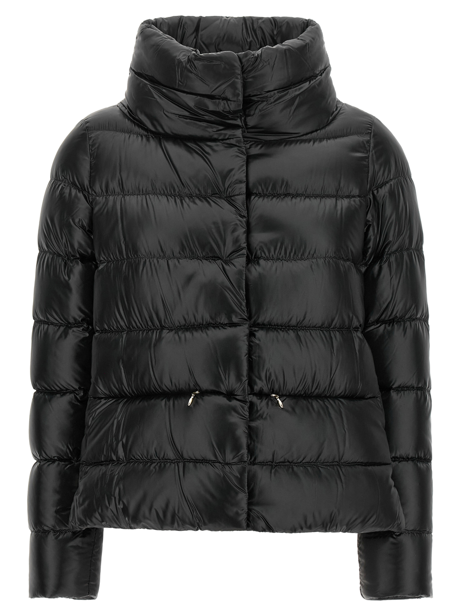 Black Polyamide Full-Length Jacket Clothing