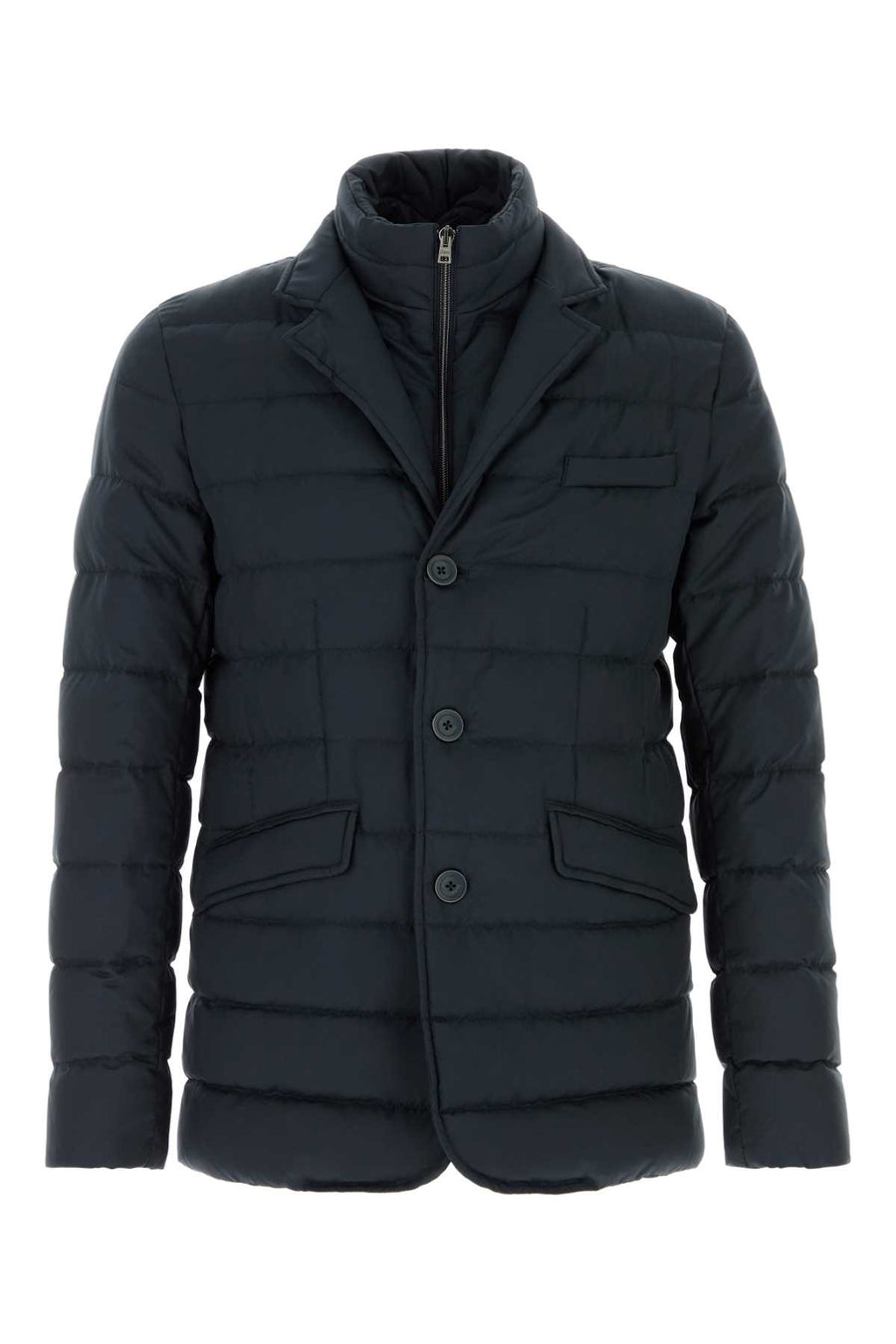Navy Blue Polyester Down Jacket Blu Piumini