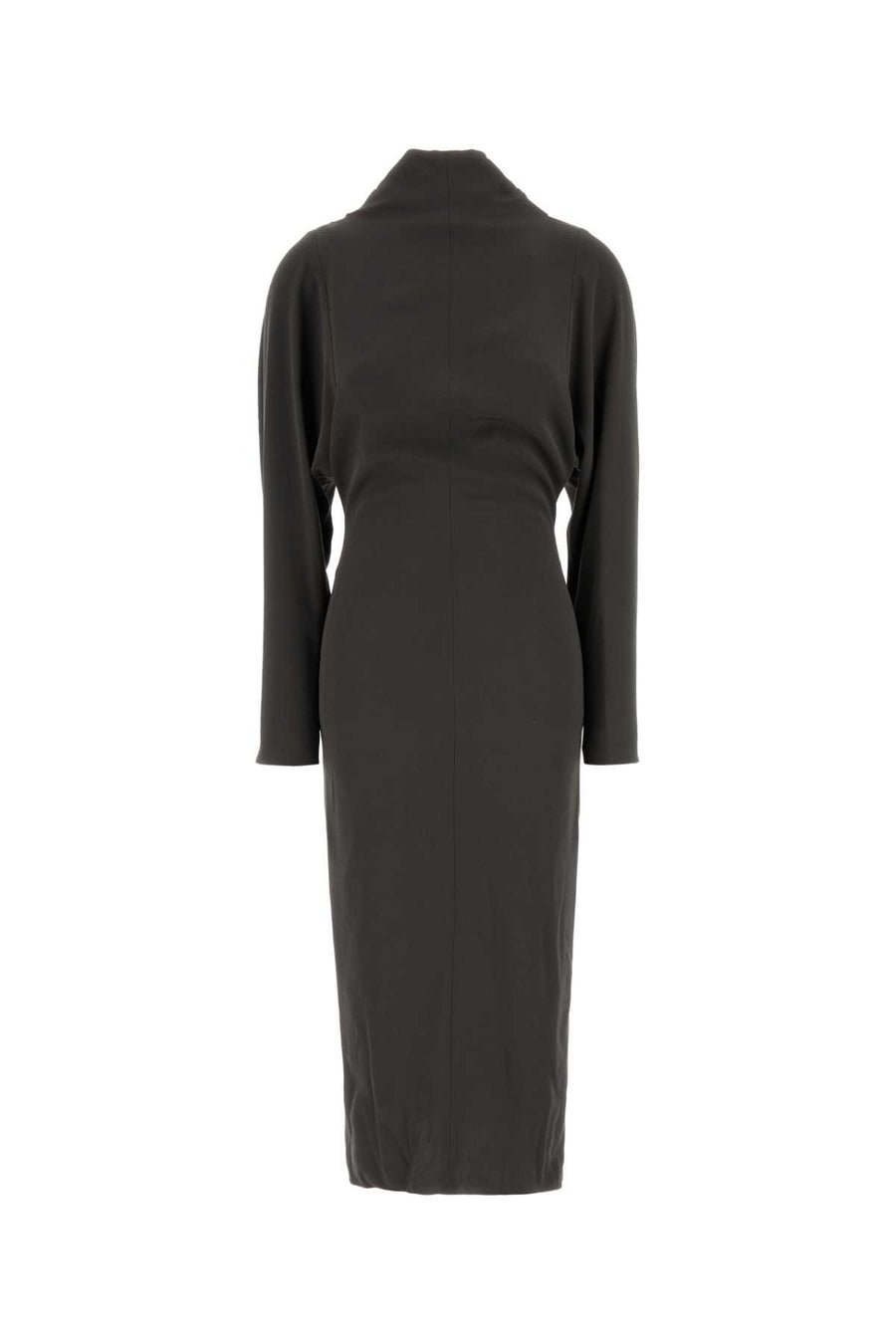 Dark Grey Stretch Crepe Dress Volcanic Glass Abiti