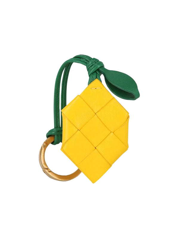 Bottega Veneta Leather key case in yellow
