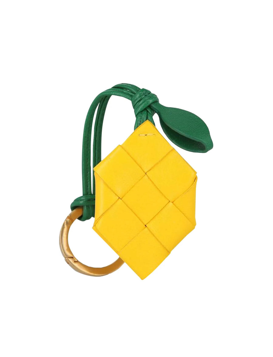Bottega Veneta Leather key case in yellow