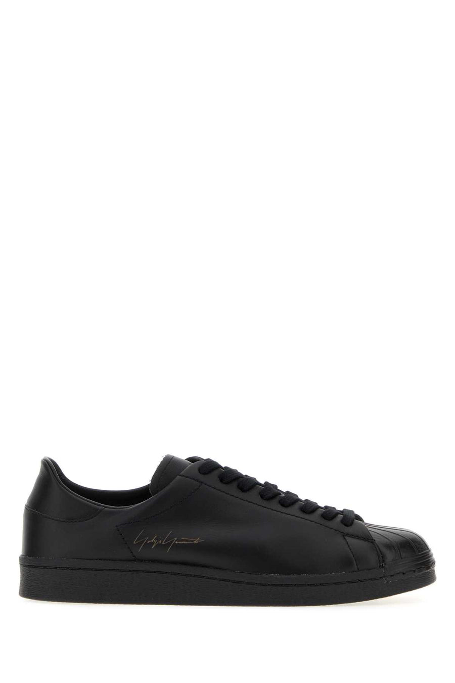 Y3 Yamamoto Superstar Exterior: 100% Leather; Interior: 100% Fabric; Sole: Rubber sneaker in black