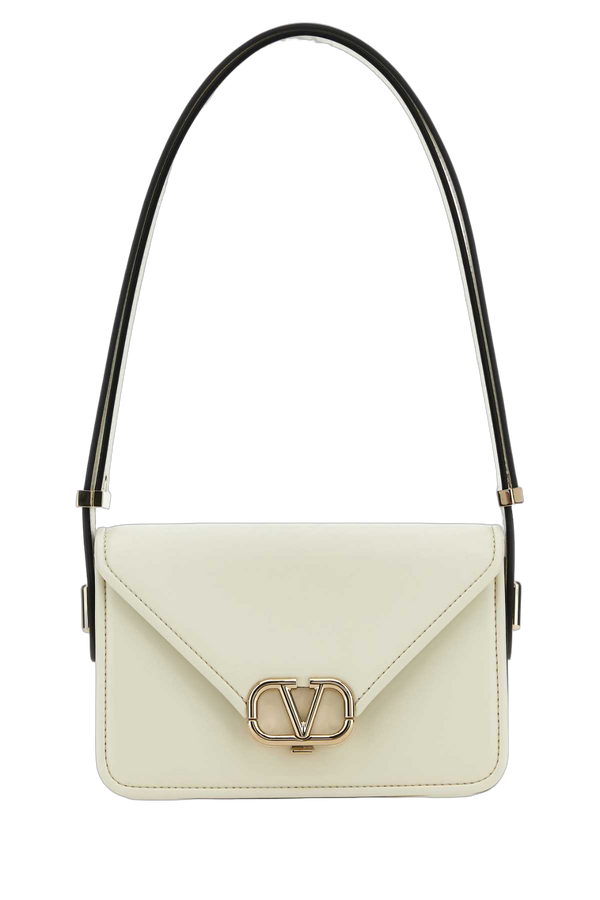 Valentino Garavani Exterior: 100% Leather. Lining: 100% Leather. Finishing: Platinum shoulder bag in white
