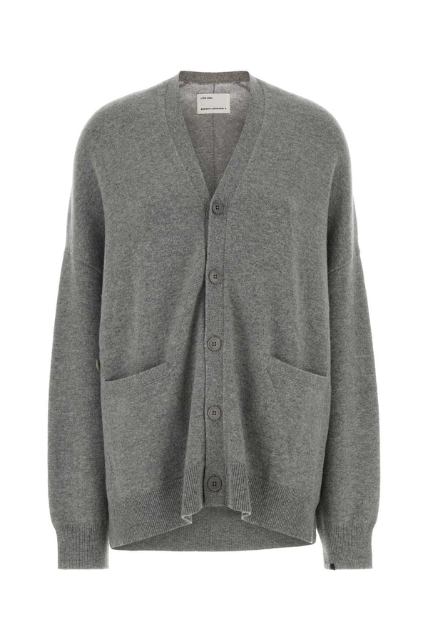 Grey Stretch Cashmere Blend Nâ°24 Oversize Cardigan Goat Maglieria
