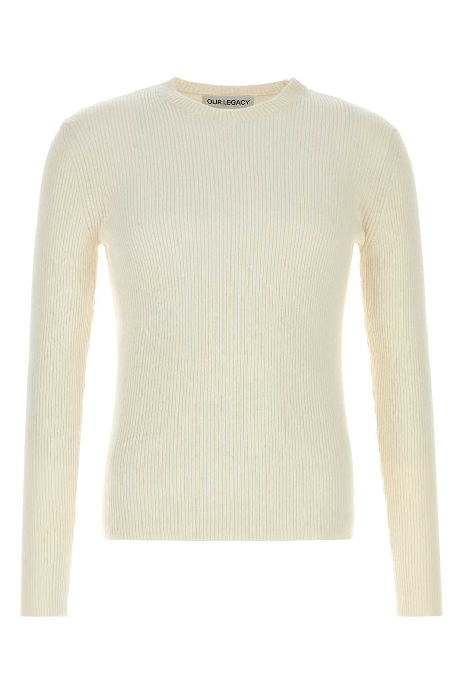 Ivory Silk Sweater Neutral White Refined Exterior: Maglieria