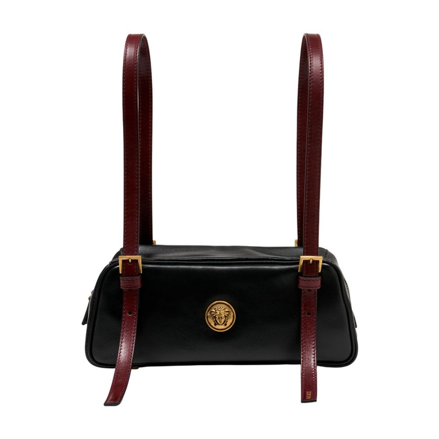 Versace Calfskin shoulder bag in black