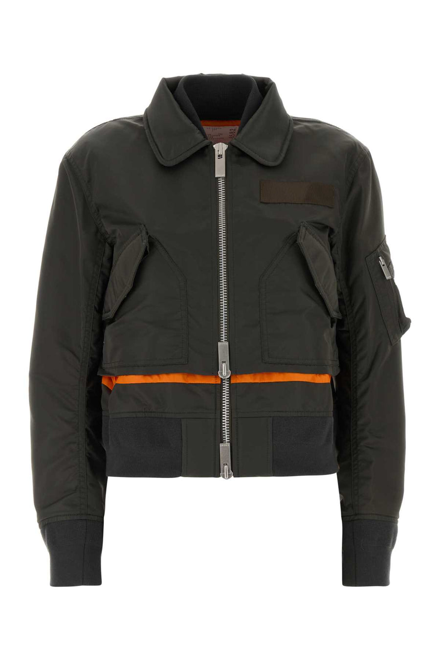 Olive Green Nylon Bomber Jacket Dkhaki Giubbini