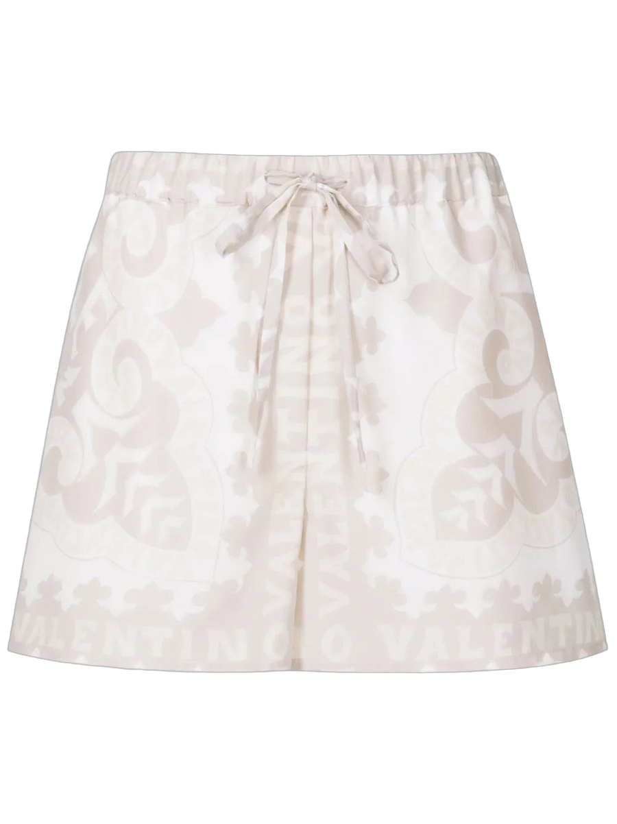 Valentino Silk-cotton blend shorts in beige