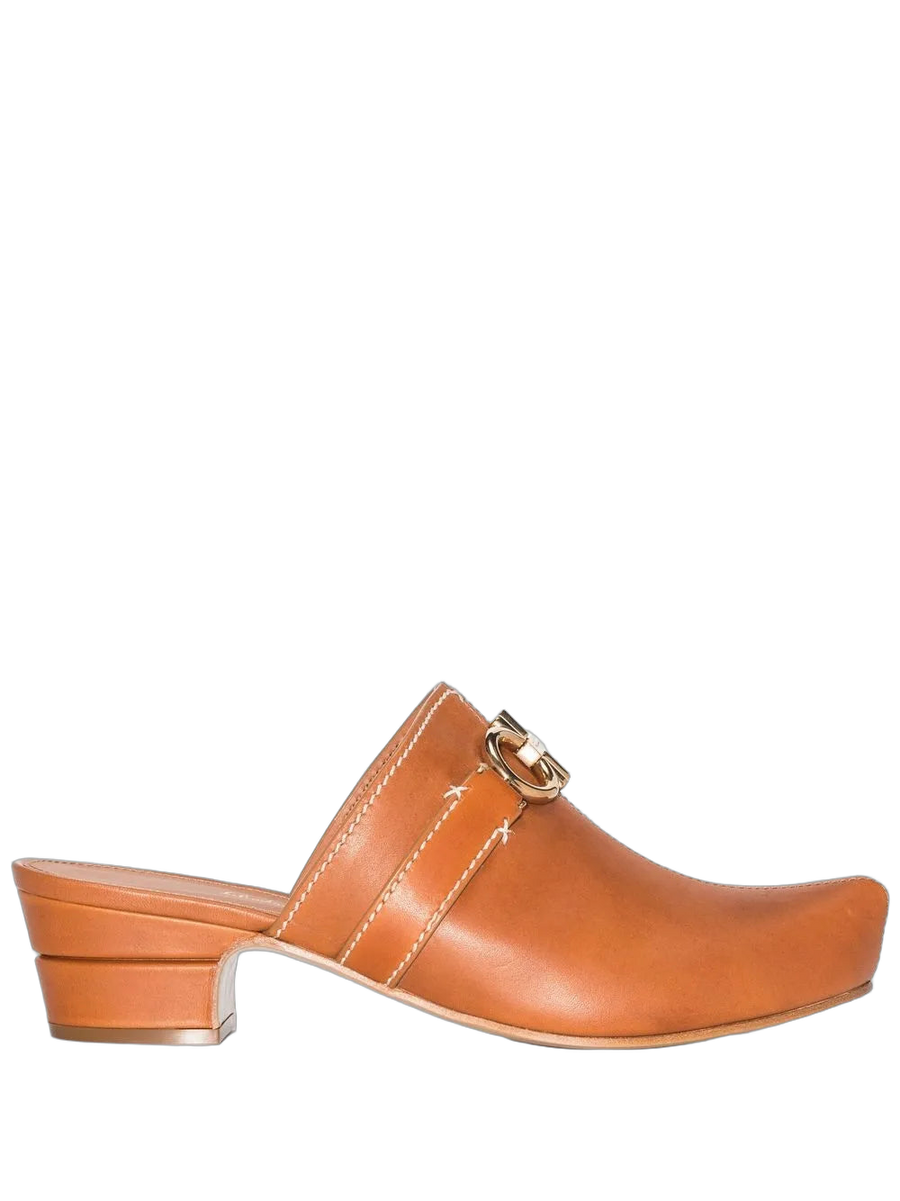 Ferragamo Leather mule in brown