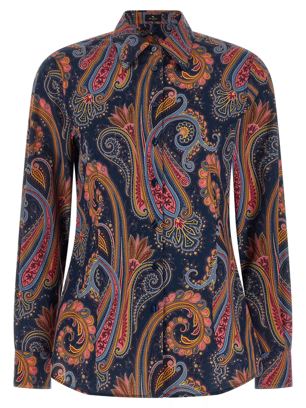 Etro 97% cotton blouse in navy