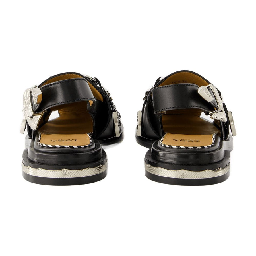 Toga Pulla Leather sandals in black