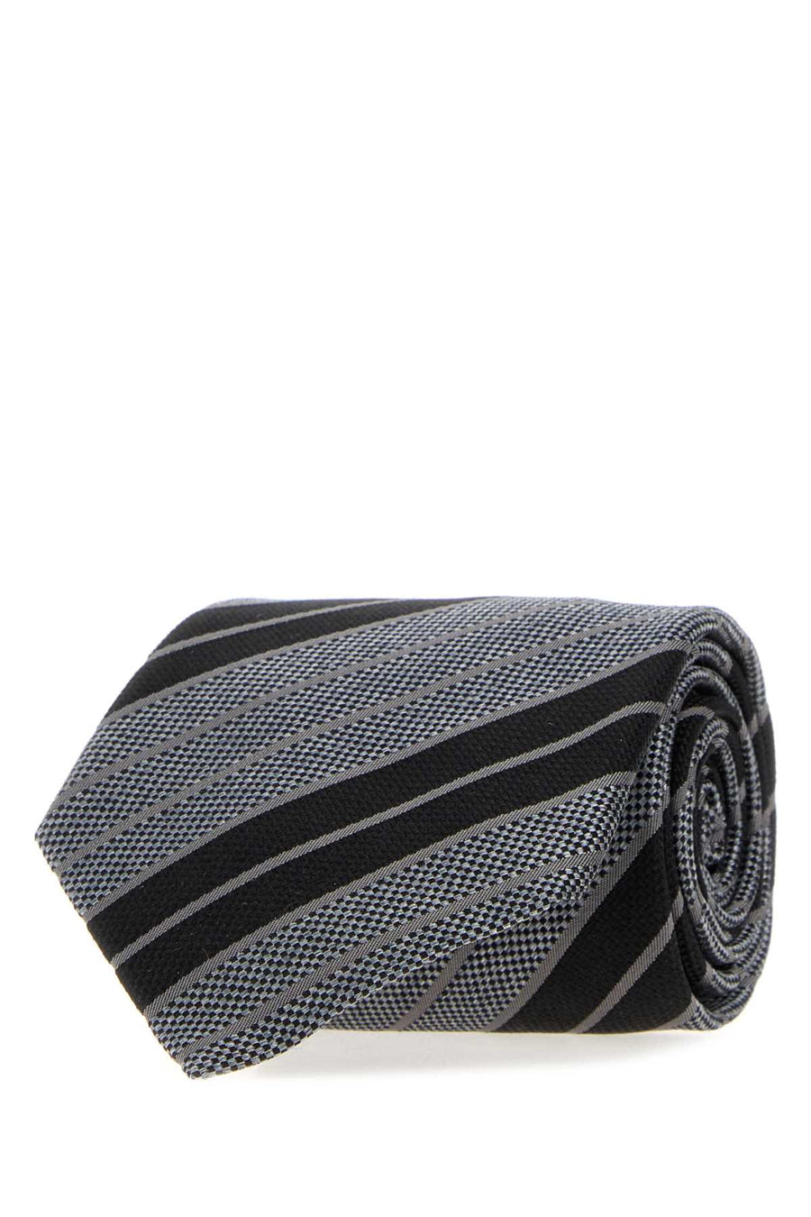 Embroidered Jacquard Tie Blacklightgrey Exterior: Silk Lining: Cravatte E Papillon