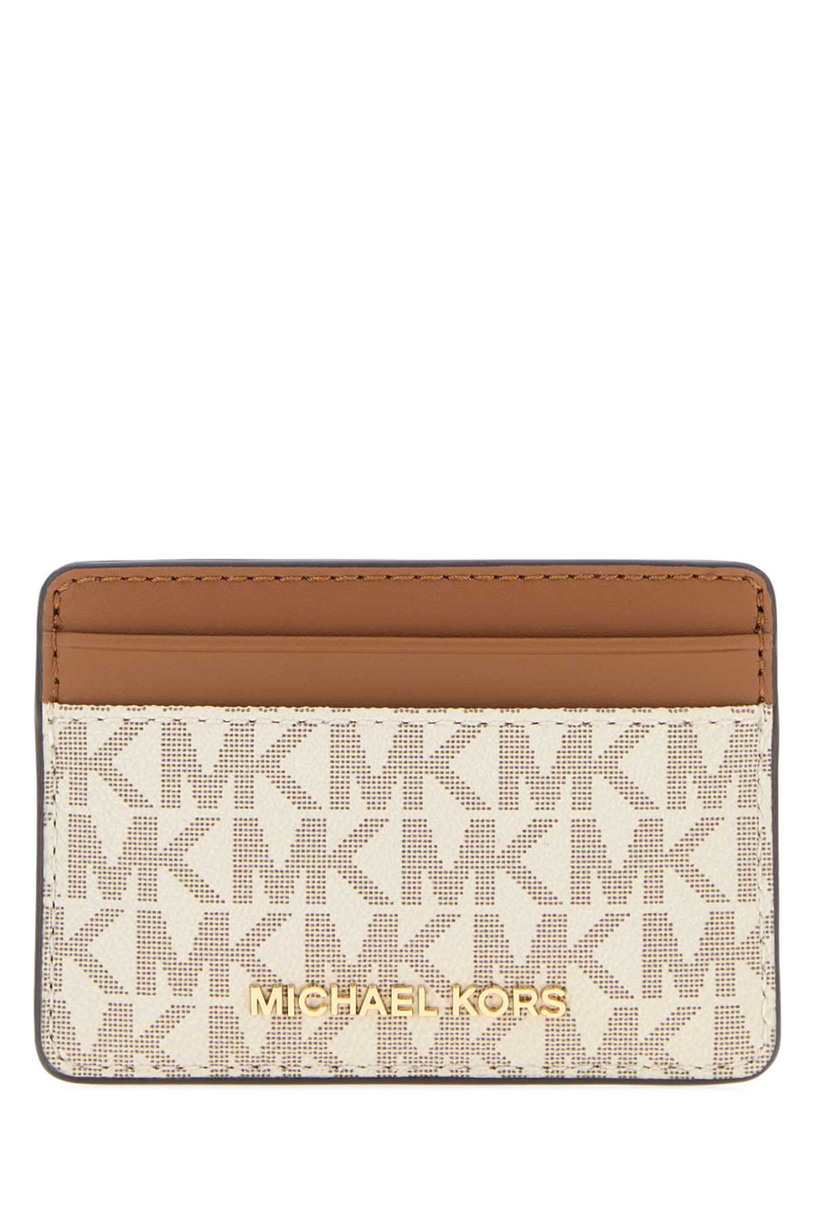 Printed Canvas Card Holder Vanilla Portafogli