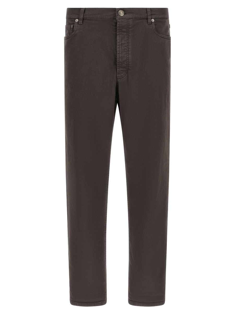 Brunello Cucinelli 99% cotton jeans in brown