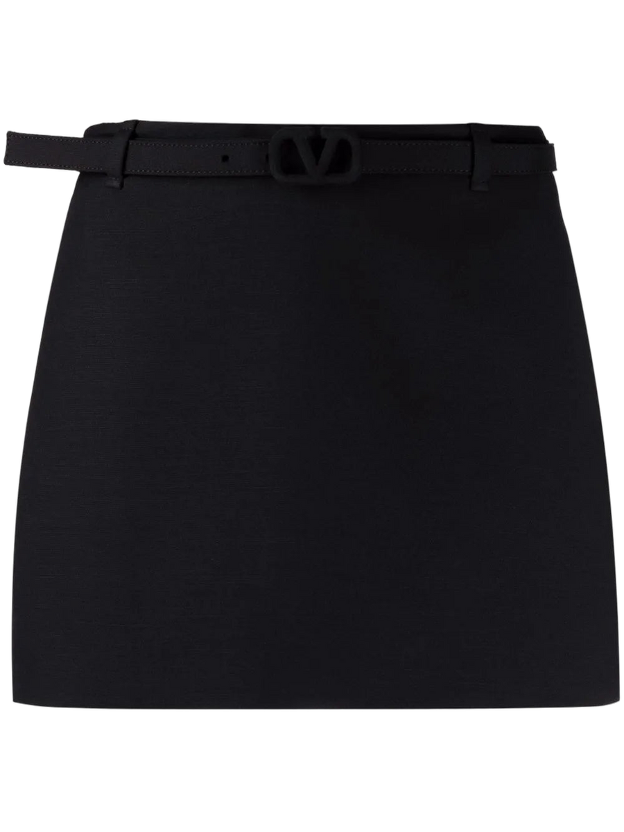 Valentino virgin wool-silk blend skirt in black