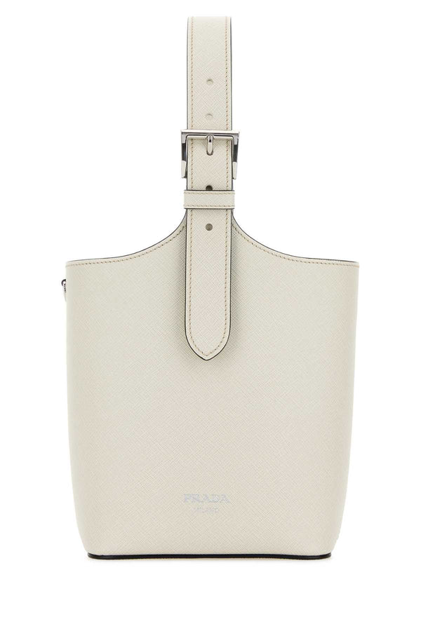 Prada Exterior: 100% Leather shoulder bag in white