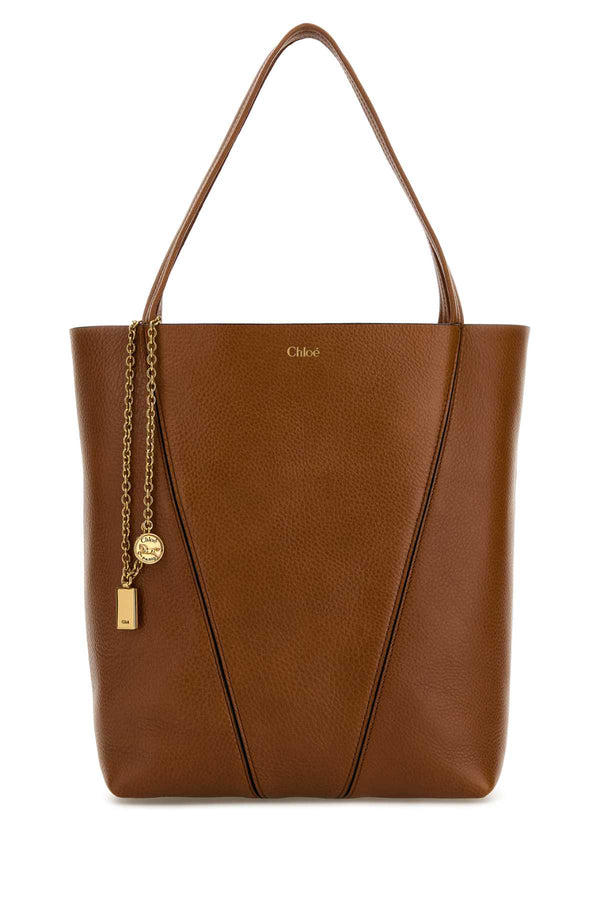 Chloé 100% leather (domestic cow genuine bos taurus farmed) tote bag in brown