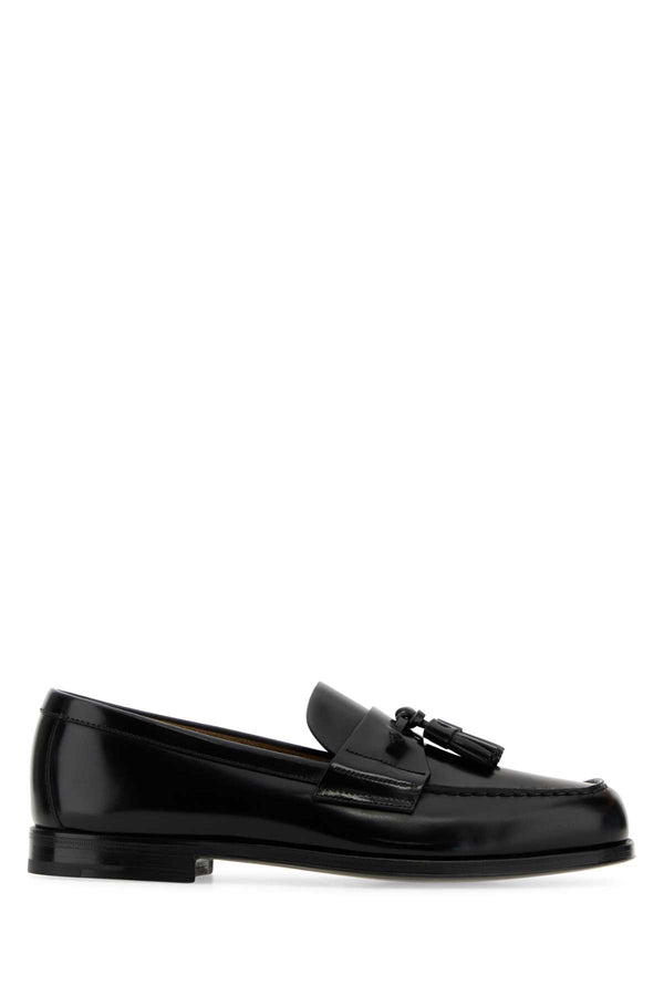 Prada 100% Vitello Leather loafer in black
