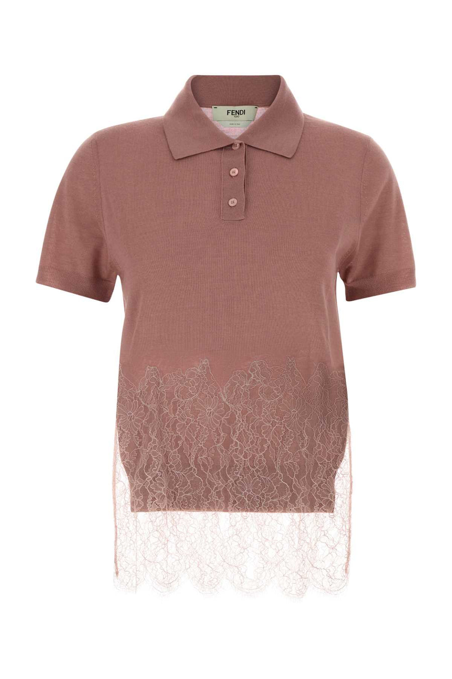 Fendi Lingerie 68% Cashmere polo shirt in pink