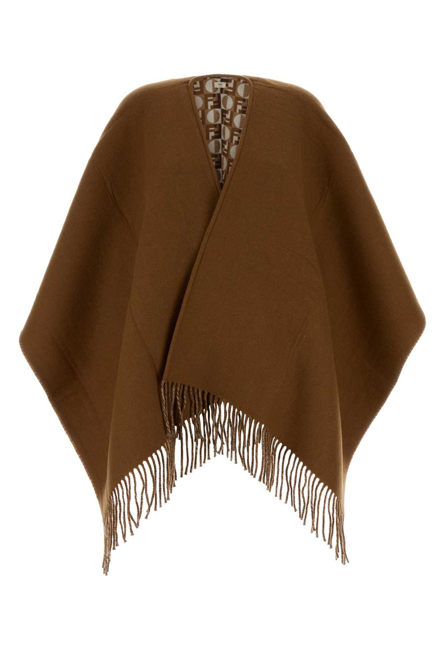 Fendi Deco 85% Wool cape in brown
