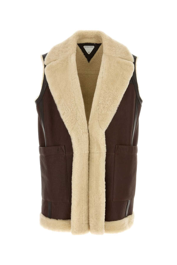 Bottega Veneta Vest Exterior: 100% Leather; Lining: 100% Shearling vest in brown