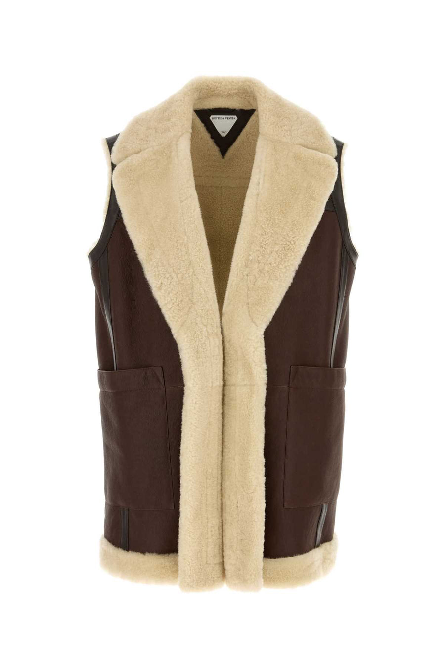 Bottega Veneta Vest Exterior: 100% Leather; Lining: 100% Shearling vest in brown