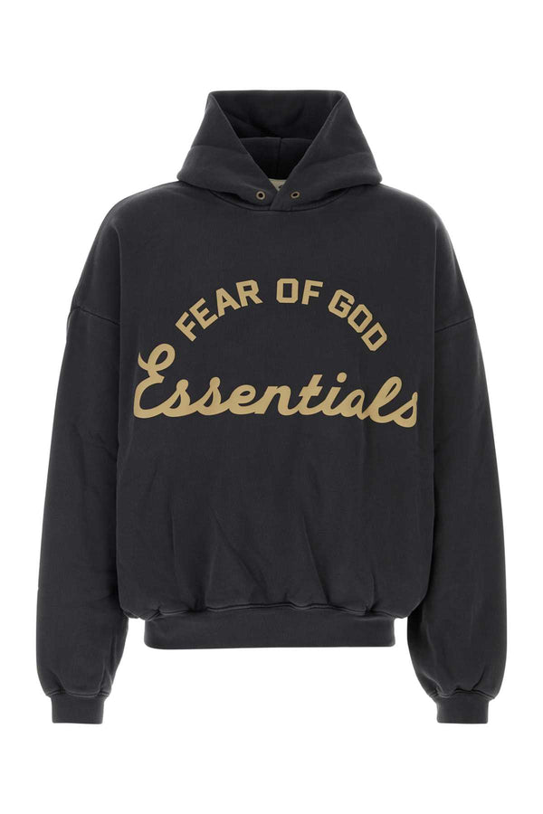 Slate Cotton Oversize Sweatshirt Fadedblack Exterior: Felpe
