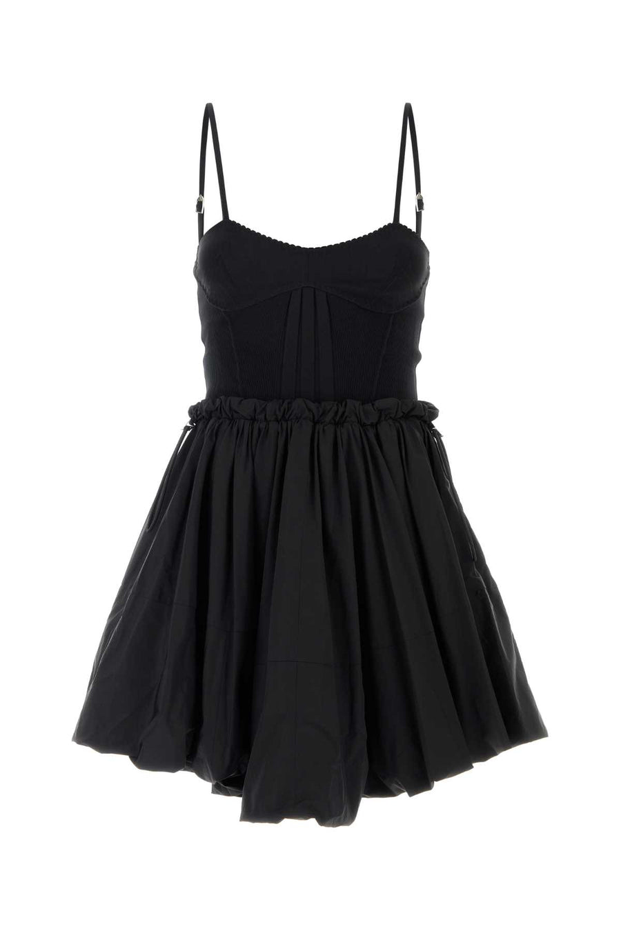 The Attico Taffeta Exterior 1: 95% Nylon 5% Elastane; Exterior 2: 53% Nylon 47% Cotton dress in black