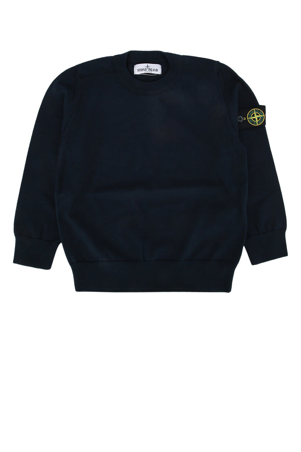 Stone Island Kids Neck Cotton sweater in navy