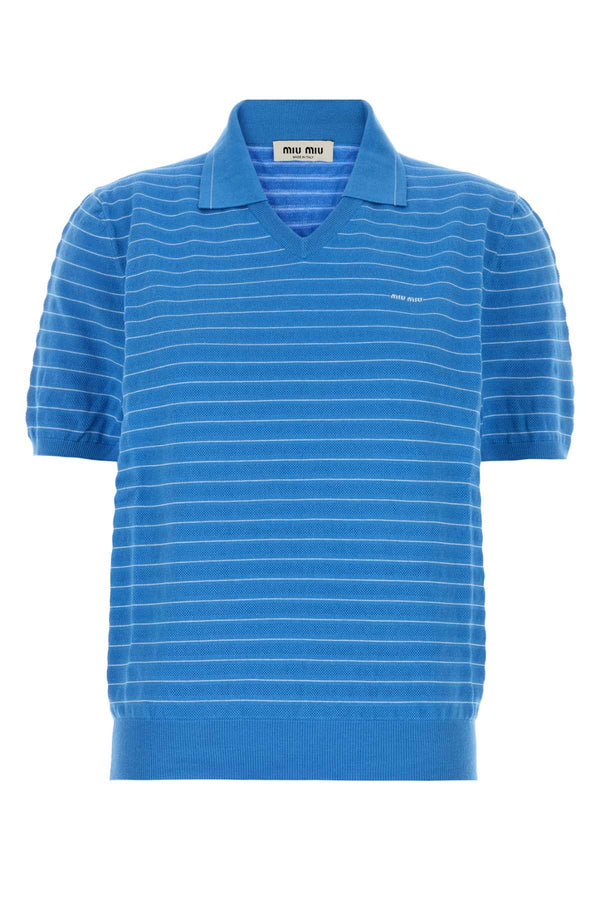 Miu Miu 100% Cotton polo shirt in blue