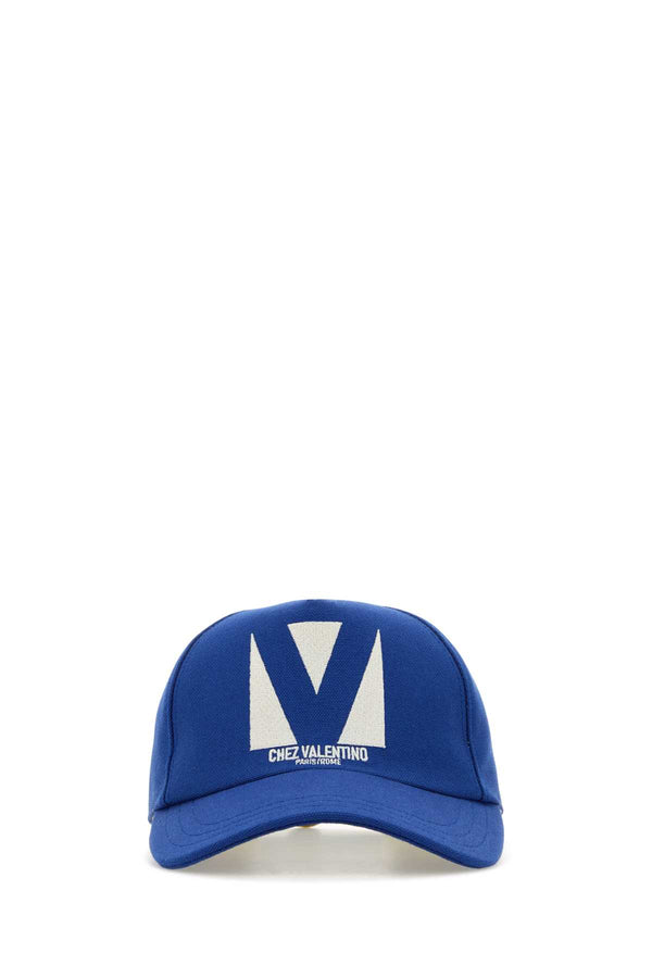 Valentino Garavani BASEBALL Exterior: 100% Cotton baseball cap in blue